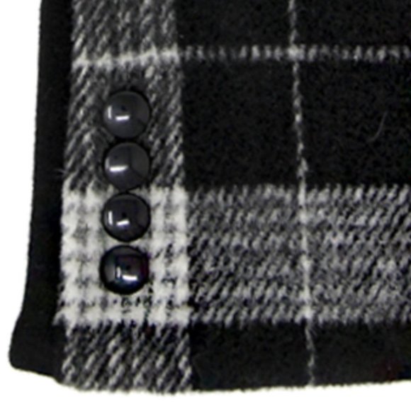 Black Button Plaid Smart Gloves Fleece Lined Smart Touch Text Friend - Picture 4 of 9